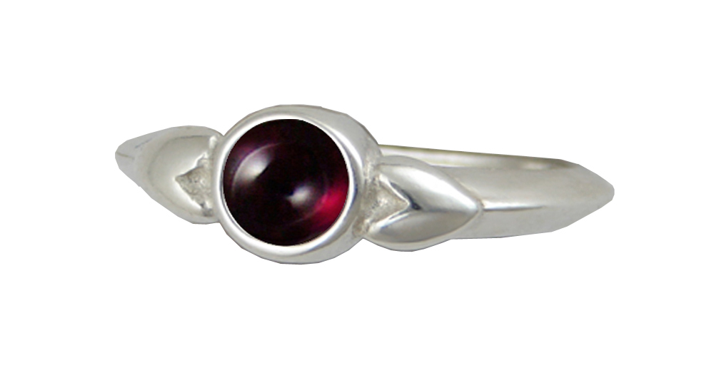 Sterling Silver When Two Hearts Are One Ring With Garnet Size 10